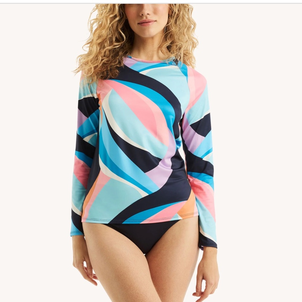 Nautica Printed Rashguard Swim Shirt - Picture 2 of 6